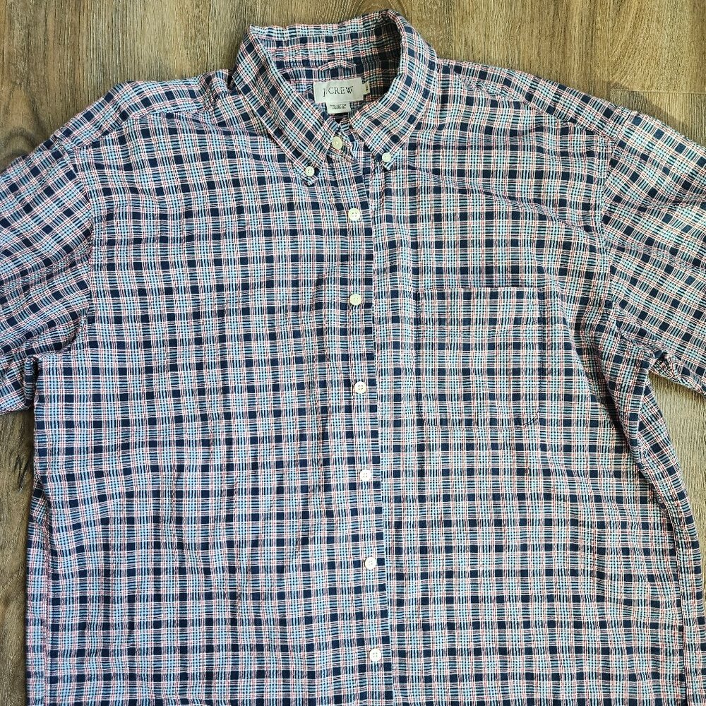 J.Crew plaid short sleeve button down shirt size XL